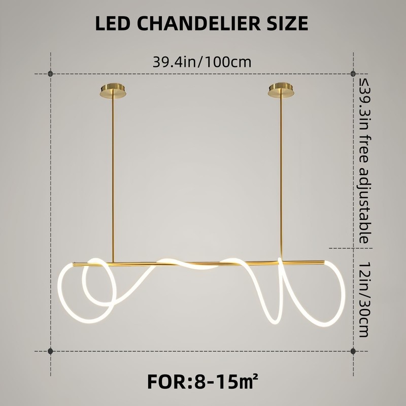 SMG Modern LED Linear Pendant Light for Dining Room, Dimmable