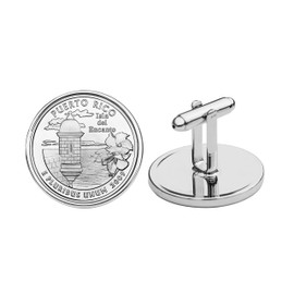 US DC & US Territories 2009 Puerto Rico Bu Unc Quarters Cufflinks NEW