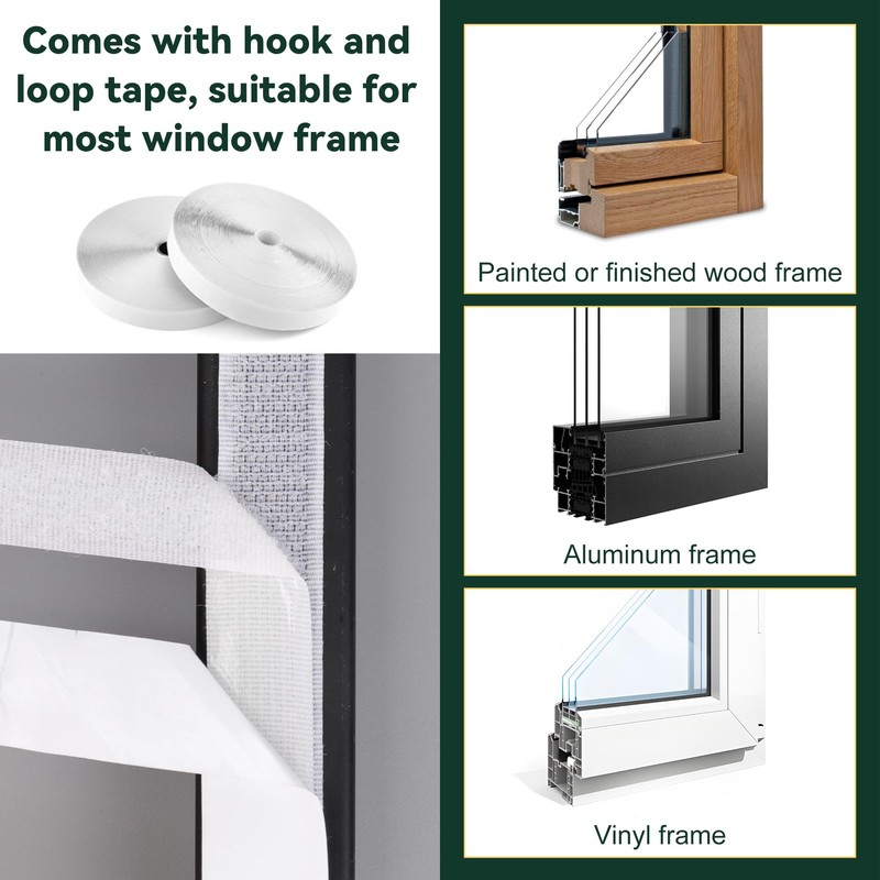 Flehomo 120 x 160 cm Window Insulation Kit, Adjustable Window