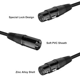 YINGAYOU XLR Splitter Cable 2 Female to 1 Male XLR Y Splitter Cable 50 cm Microphone Cable (1 Male 2 Female, 0.5 m)