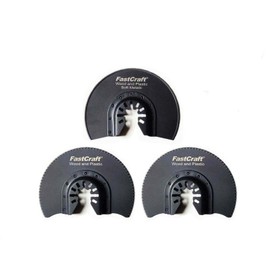 Oscillating Tool Blades - New FastCraft 3pc Half Moon Blades, Bi Metal & HCS SK5 Steel All Industrial & PRO Grade &Tough Cutting for Oscillating Tools - Oscillating Tool Saw Blades