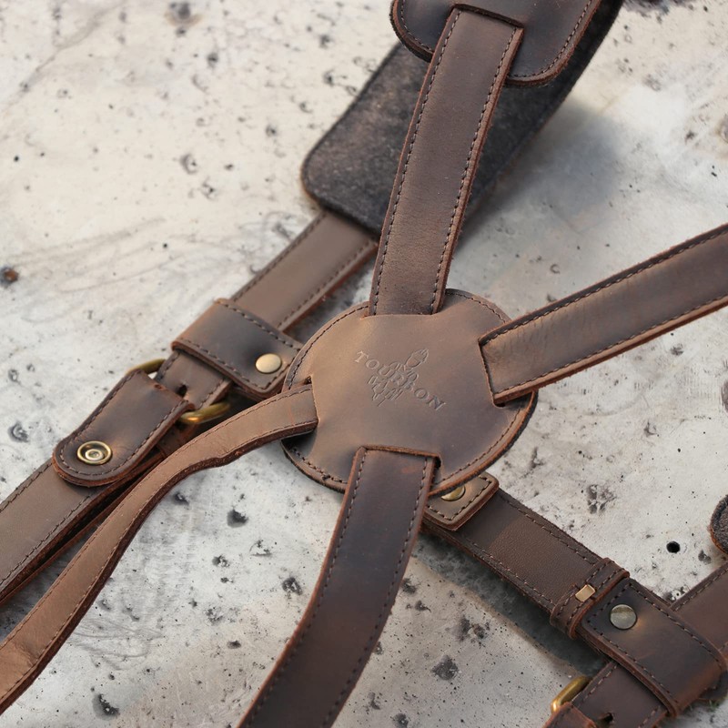 [Tourbon] Tool Belt Suspenders Electrical Work Suspenders Adjustable, Comfortable Padded,