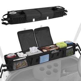 ORKELS Organizador de cesta de almacenamiento universal plegable para carrito de golf, organizador frontal interior 1680D sin taladro para EZGO, coche club, Kandi y carros eléctricos, organizador