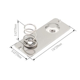 Skweawert 50 PCS AA/Double/Positive Negative-L Stainless Steel Metal Battery Spring Positive and Negative Conversion Spring Contact Nickeling Plate