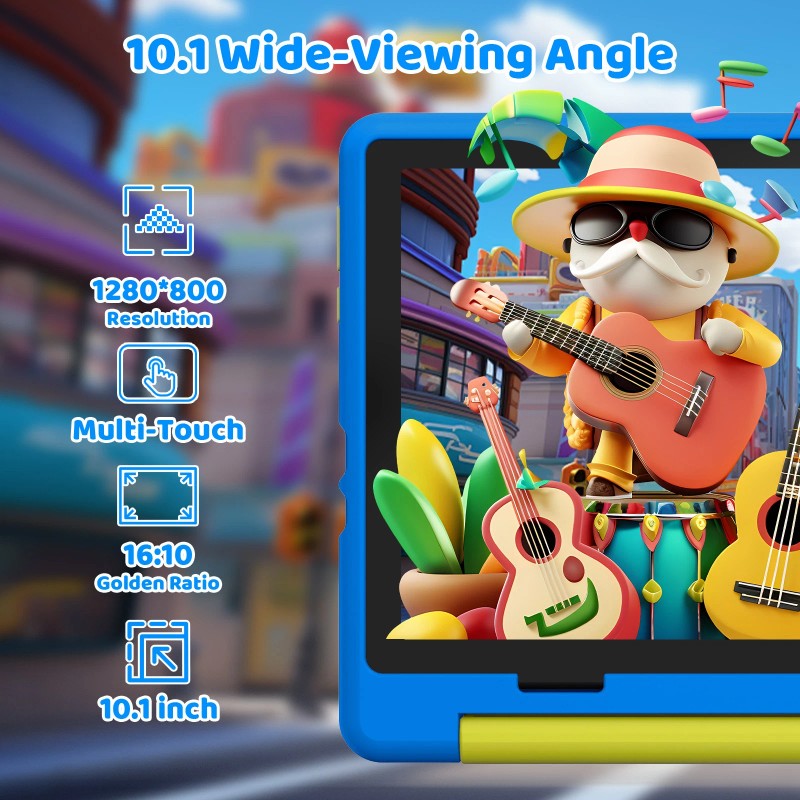 Jeazans for Kid Tablet 10.1 inch Android 14 Quad Core
