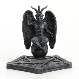 Veronese Design 4 1/2 Inch Baphomet Pentagram Incense Stick Burner Resin Sculpture