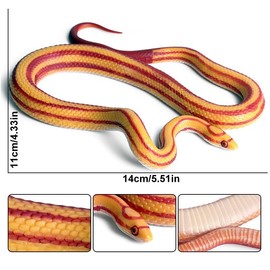 Techshining 5pcs Realistic Fake Snake Toy Figurines - Prank Rubber Props for Scaring Birds - Cobra, Boa Constrictor, Corn Snake Wild Life Figures