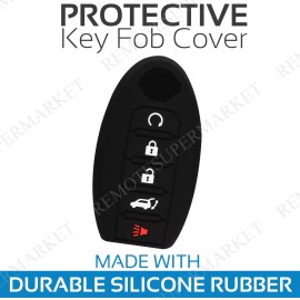 RemoteSuperMarket Key Fob Cover For 2019 Infiniti QX50 Remote Case Rubber Skin Jacket