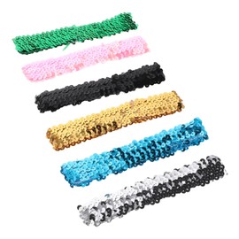 BESPORTBLE 6pcs Sequin Headband Glitter Sparkle Elastic Stretch Hairbands for Dance Party Costume Stage Performance Comfortable Lightweight