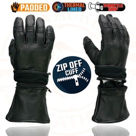 Milwaukee Leather Men's USA Deerskin Gauntlet Motorcycle Hand Gloves - Large