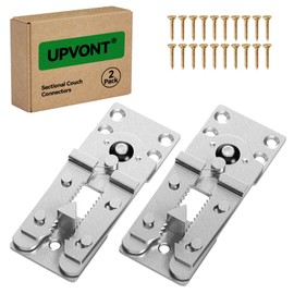 UPVONT Sectional Couch Connectors, Thickened Interlocking Alligator Couch Connectors to Make Sectional Stay (2 Pack+20 Screws)