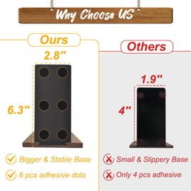 VIVTOB Book Ends, Black Walnut Wooden Bookends for Shelves - Heavy Duty Non-Slip Book Organizers, Upgraded Decorative Bookend Holders for Home, Kitchen, Office, Set of 2, Small