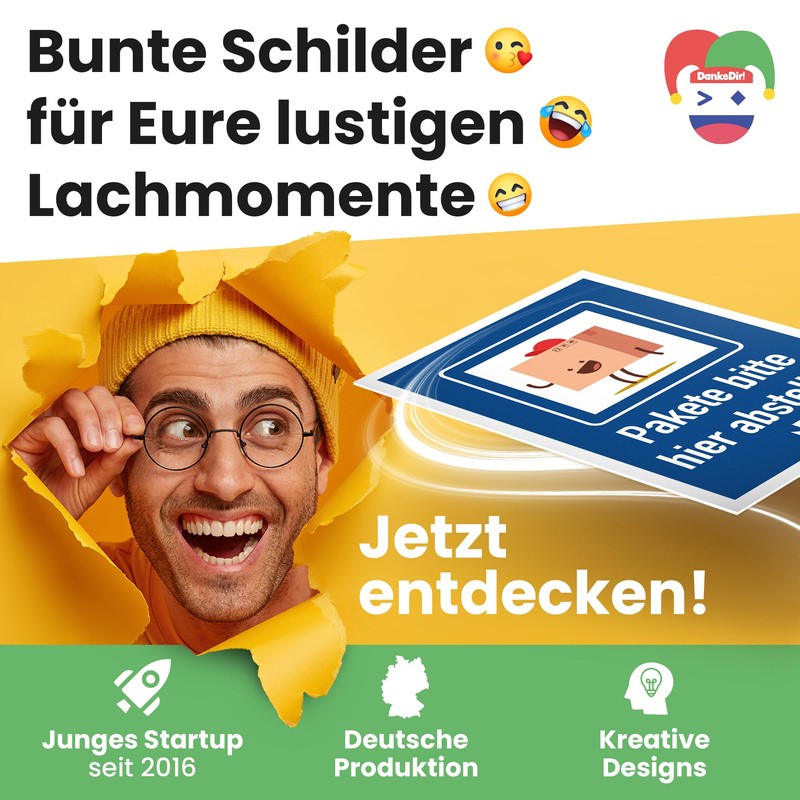 DankeDir! Pakete bitte hier abstellen – Sign 30 x 20