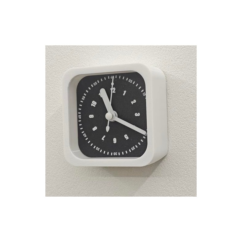 3.2 Inch Square Silent Analog Clock, Magnetic Multi-Purpose Small Quartz