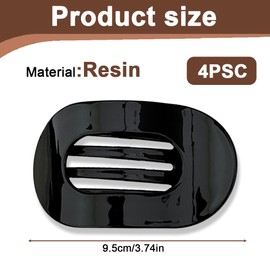 OUDQFCJ Haarklammer Groß 4 Stück Große Flache Haarspangen Damen Leicht, Rutschfest & Stilvoll, Perfekt Französische Flat Claw Clip für Dickes oder Dünnes Haar, Alltag, Sport oder Fahren(Leopard)