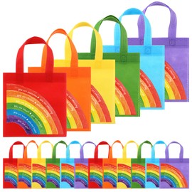 Coume Back to School Gift Bags for Students Rainbow Inspiration Reusable Treat Bags Welcome to Kindergarten Gifts for Students Rainbow Party Favor for Preschool Primary School Classroom Prize