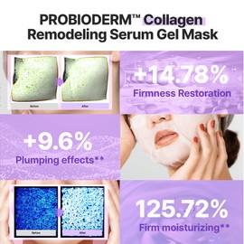 BIOHEAL BOH PROBIODERM™ Collagen Remodeling Serum Gel Mask (6ea X 34g) | Hydrogel Mask with Collagen Capsules for Firmness & Pore Refinement | Hydrating Facial Mask for Smoother Skin