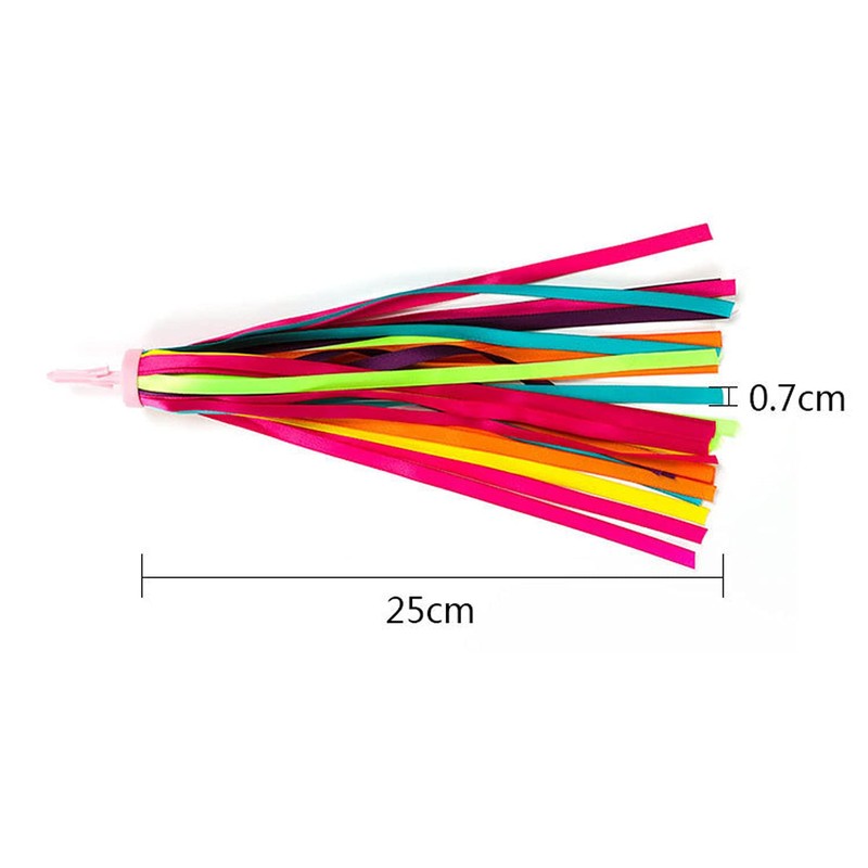 1Pair (2pcs) Bike Handlebar Streamers Bicycle Grips Colorful Polyester Streamers