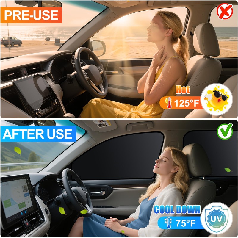 ZATOOTO Car Window Shades for Toyota 4Runner 2017-2024, 4 Pcs