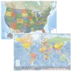 27.5x39.3 World and USA Two Wall Map Set (Paper Folded),