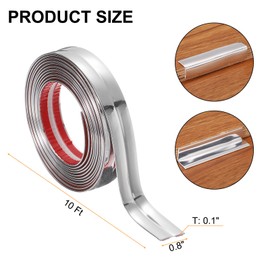 HARFINGTON Wall Molding Trim 0.8" 10 ft Flexible Caulk Strip Peel and Stick Wall Corner Protector Self Adhesive Wall Molding Strip for Wall Edge Nook Ceiling, Silver