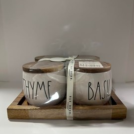 Rae -SALT - PEPPER - SPICE - SAUCE Canister - Cellar Series 2 KITCHENWARE- Dunn By Magenta (THYME+ DILL + BASIL + PARSLEY Set White)