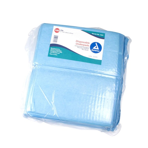 Dynarex Disposable Underpad, 17 Inches X 24 Inches, 100 Count