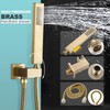 ENGA Square Brushed Gold Solid Brass Hand Held Shower Head