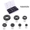 luckaide Pack of 260 Rubber Cable Grommets, Black Rubber Grommets,
