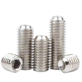 30Pcs #8-32x1/8 Hex Socket Set Grub Screws,Headless Cup Point,Flat Point Grub Bolt,Internal Hex Drive,304 Stainless Steel,Headless Concave End,Metric External Thread,for Towel Rack Door Knob