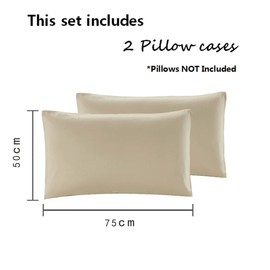 Sonia Moer Super Soft Brushed Microfibre Pillowcases - Non Iron Breathable Hypoallergenic Pillowcases set of 2- Cream