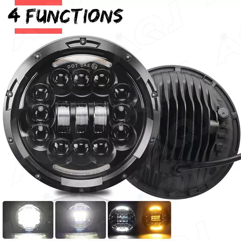 AQJ For Peterbilt 379 359 Truck 7" Inch Round Headlights