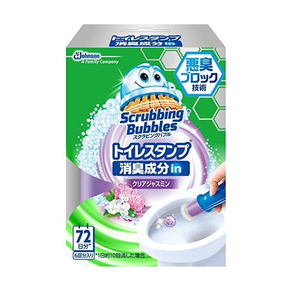 Scrubbing Bubble Toilet Stamp Deodorizing Ingredient IN Clear Jasmine Main Unit x 2 Piece Set