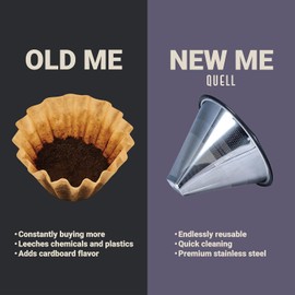 Quell Reusable #4 Coffee Filter for KBGV and KBT Brewers: Stainless Steel Alternative for Sustainable Brewing