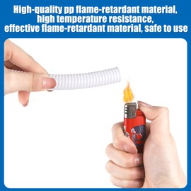 Kanayu Split Flame Retardant Wire Loom High Temperature Cable Conduit Split Cable Sleeves Loom Tubing Auto Wire Conduit for Industrial Electrical Automotive Marine(1/4''-50 ft,White)