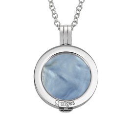 Quiges Silver Plated Stainless Steel Interchangeable Coin Keeper Pendant 25mm Small