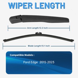 YOKKIP Back Windshield Wiper, Replacement for Ford Edge 2015-2023 Rear Window Wiper Arm Blade Cover Assembly All Season, OE:FT4Z 17528-A