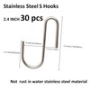 IDEALSV Stainless Steel S Hooks 30 Pcs Heavy Duty S
