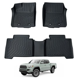 top-automall TPE Alfombrillas para todo tipo de clima para Toyota Tacoma Double Cab 2018-2023