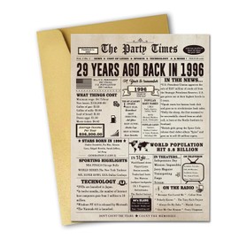 mmuue Happy 29th Birthday Card for Son Daughter, Vintage 29th Birthday Gifts for Women Men, Retro 29 Year Old Birthday Decorations for Her Him, Best Gifts for 29 Year Old Friend