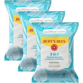 Burt's Bees Micellar Cleansing Towelettes, 30 Count (Pack of 3)