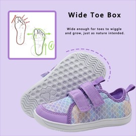 WateLves - Zapatos de agua anchos para niños pequeños descalzos, para playa, natación, zapatos acuáticos, para niños y niñas, de malla transpirable para caminar con gancho y bucle, Escamas de pescado