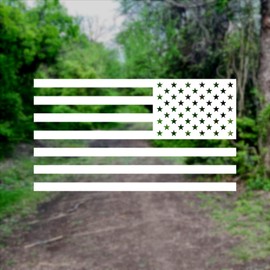 Hill Country Vinyl American US Flag [Pick Color/Size] Vinyl Decal Sticker for Laptop/Car/Truck/Window/Bumper (5in x 2.8in (Reversed), Gloss White)