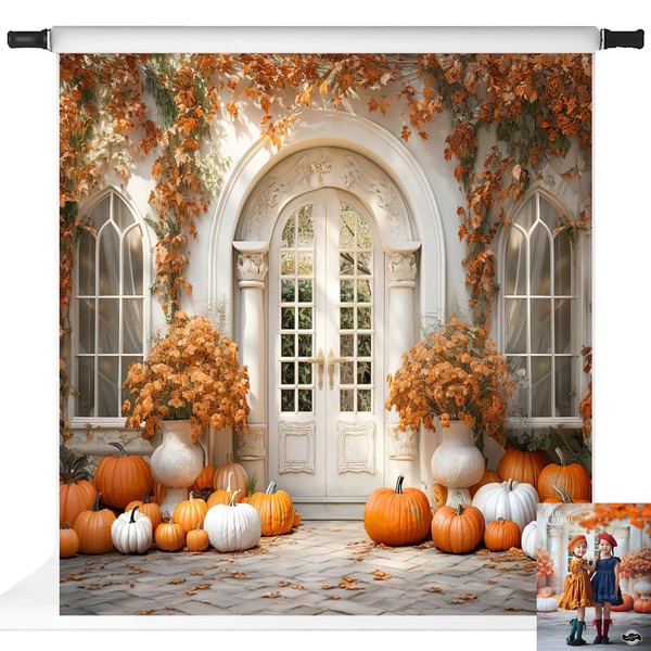 Kate Fall Photo Backdrops Thanksgiving Photo Backdrop White Door Photo