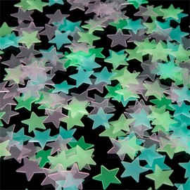 50Pcs Multicolor Glow in The Dark Luminous Stars Fluorescent Noctilucent Plastic Wall Stickers Murals Decals for Home Art Decor Bedroom Room Decorations,Decorative Goods Stickers,Wall Décor