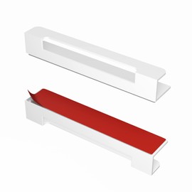 HRX Self-Adhesive Edge Fingerpull Door Handle - Easy to Install Screwless Peel and Stick on Glass, Wood, Metal, Plastic - Sliding Doors Knob for Kitchen Fronts, Drawers & Dressers Panels - 2 Pack