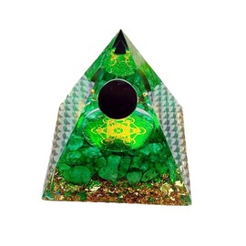ycyingcheng ycyingcheng Moonstone Crystal Orgone Pyramid, Ogan Crystal Energy Tower, Nature Reiki Chakra Crushed Stone Jewelry, Crystal Pyramid (Green)