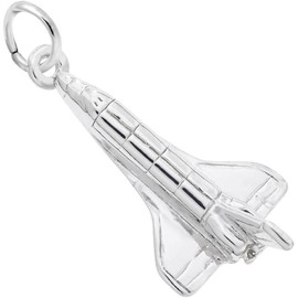 Rembrandt Space Shuttle Charm - Metal - Sterling Silver