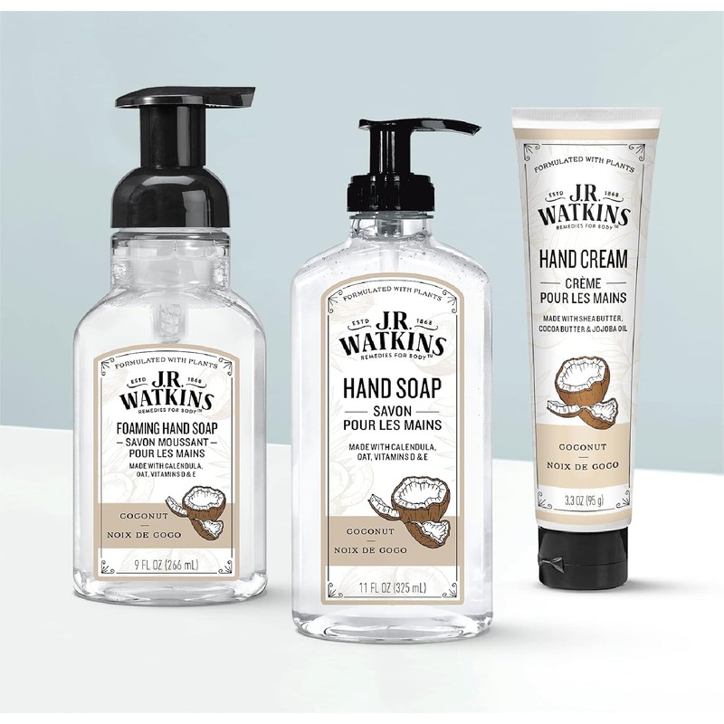 J.R. Watkins Hand Cream with Shea and Cocoa Butters, Coconut,