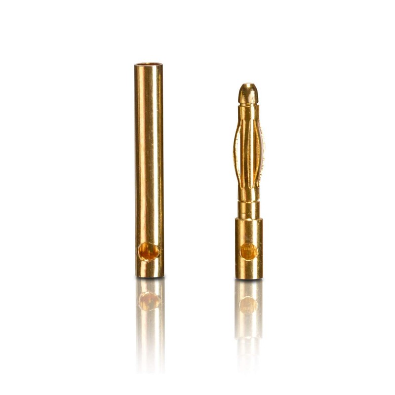 partCore Goldkontakt Verbinder Stecker Buchse 2.0 mm 2 Paar